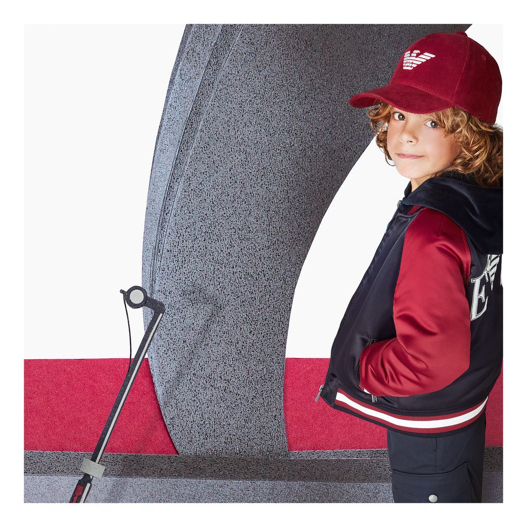 Burgundy Logo Bomber Jacket kids atelier