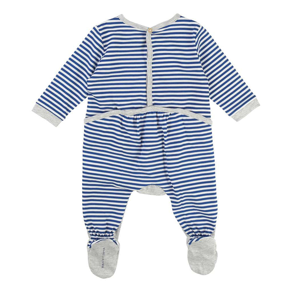 Little Marc Jacobs Blue Stripes Cat Onesie-Pajamas-Little Marc Jacobs-kids atelier