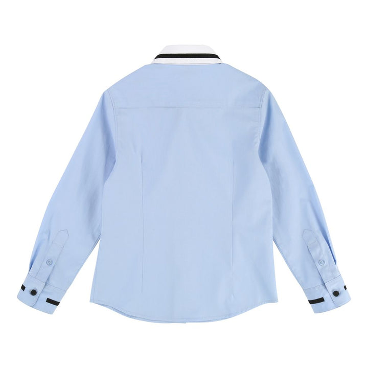 Givenchy Blue Long Sleeve Star Collar Shirt-h25038-77d