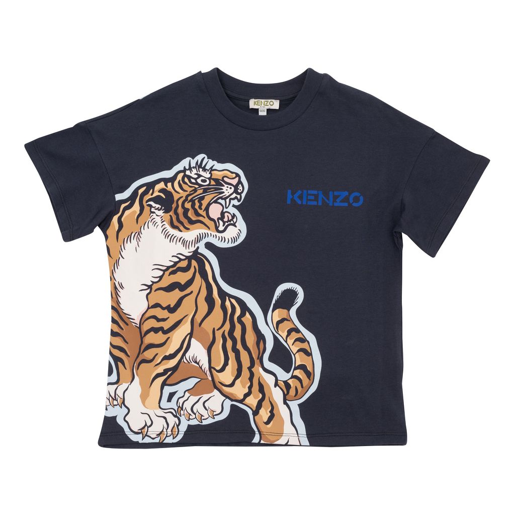 kenzo-Charcoal Gray Tiger T-Shirt-k25634-82