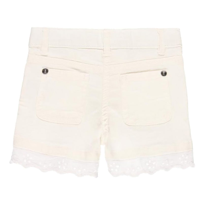 White Lace Denim Shorts