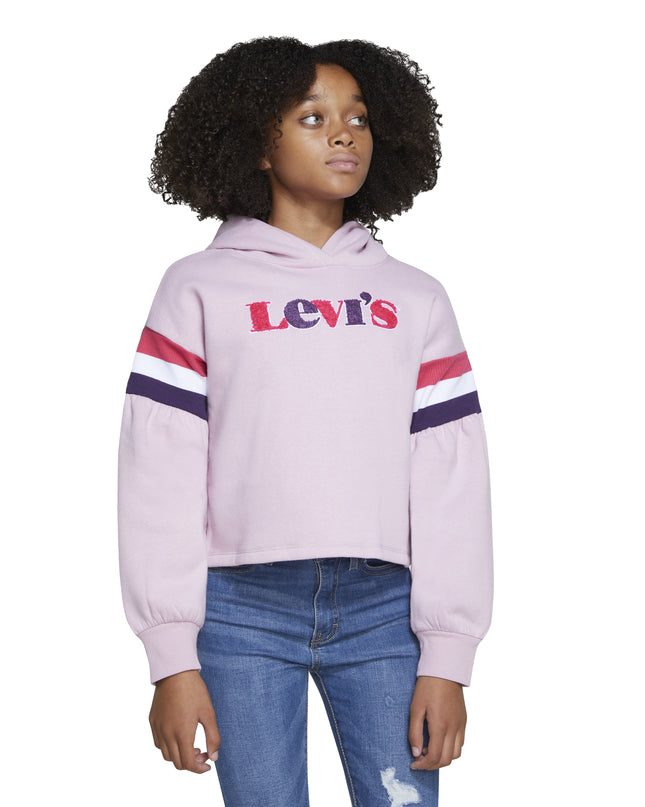 Pink Logo Print Hoodie