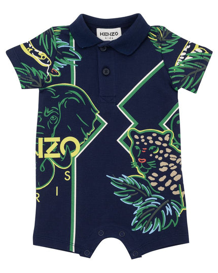 Navy Jungle Polo Bodysuit