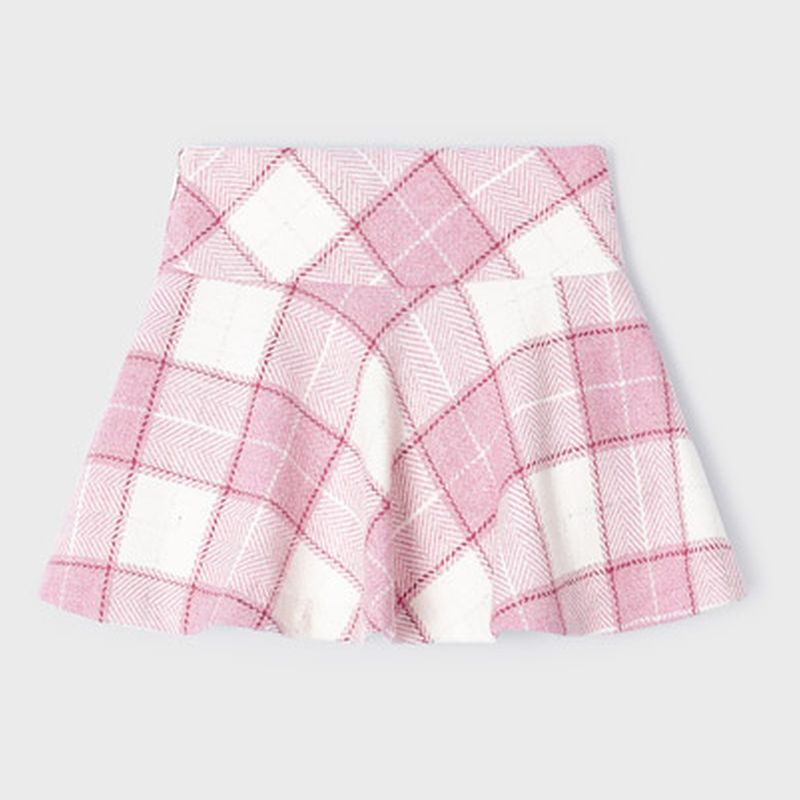 Pink Plaid Jacquard Skirt kids atelier