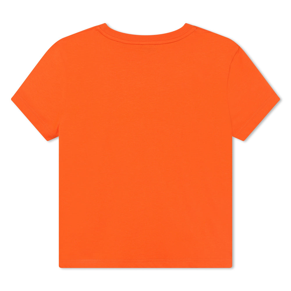 givenchy-h25460-422-Orange Curved Logo T-Shirt