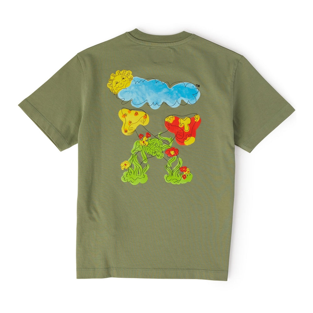 off-white-obaa002s23jer0065084-Green Mushroom Print T-Shirt
