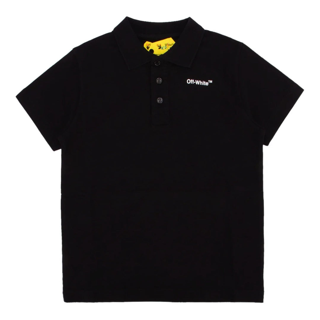 off-white-obgb001c99jer0011001-Black Logo Polo