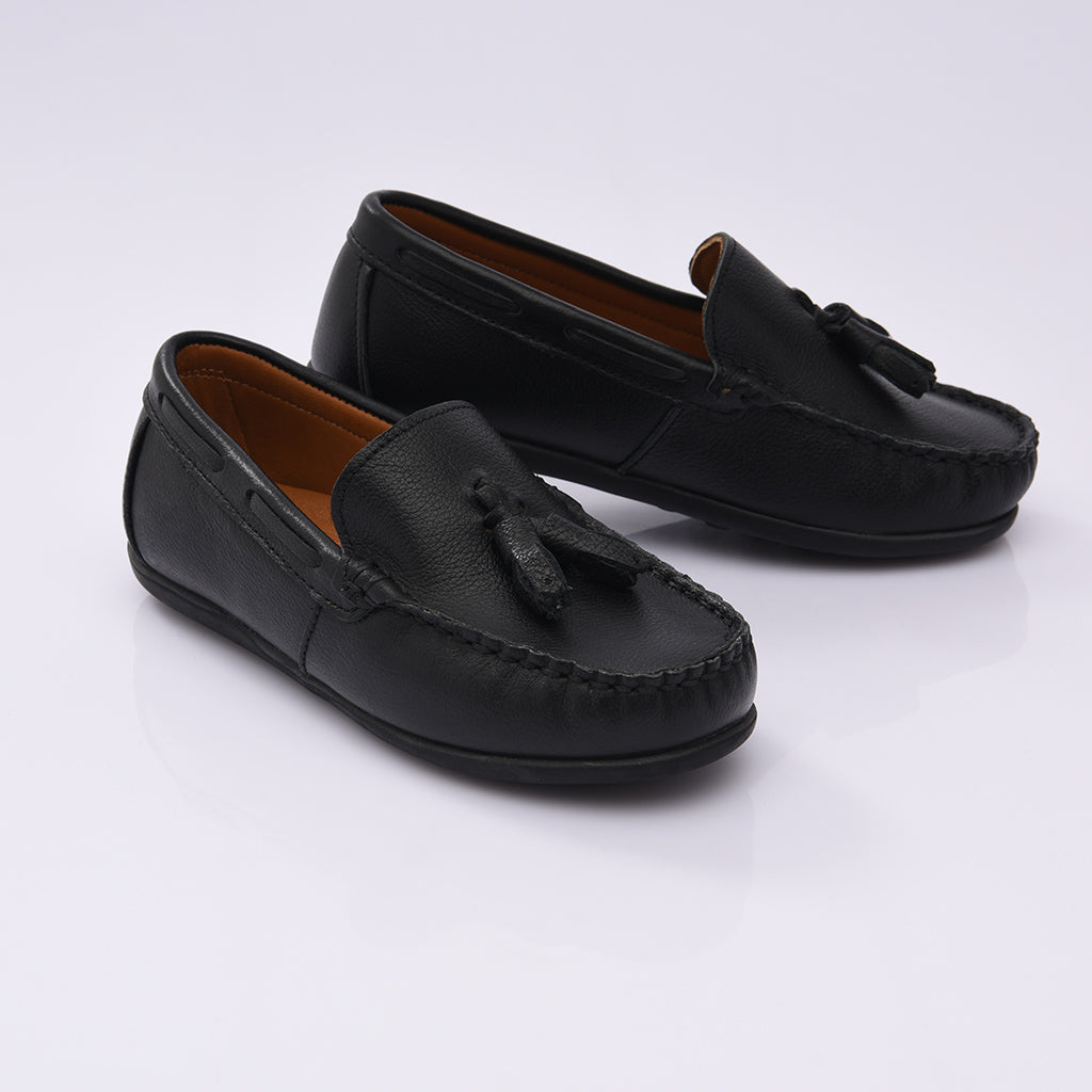 Boys black clearance tassel loafers