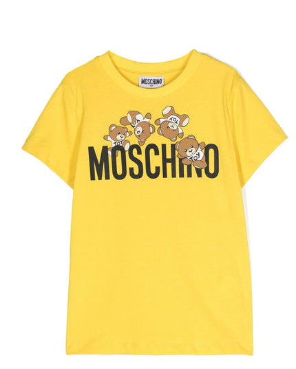 moschino-Yellow Teddy Bear Logo T-Shirt-hmm04k-laa03-50162