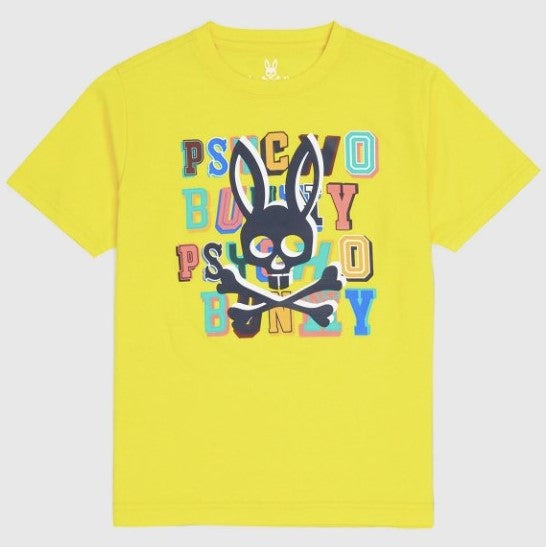psycho-bunny-b0u870u1pc-732-Yellow Fulton Graphic T-Shirt