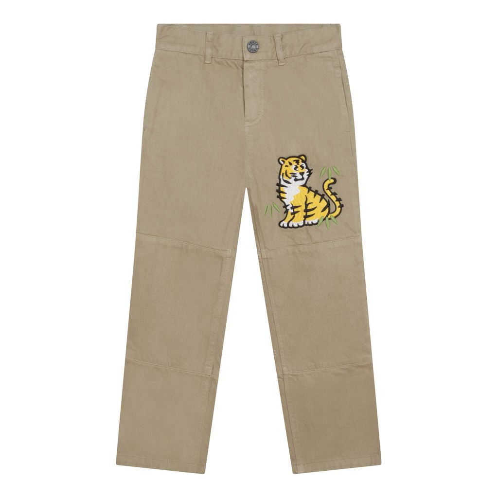 kenzo-Beige Tiger Trousers-k24279-226