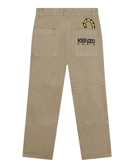 kenzo-Beige Tiger Trousers-k24279-226