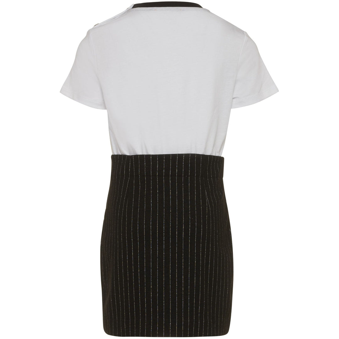balmain-Black & White Logo-Detail Dress-bt1a91-z1537-930bc