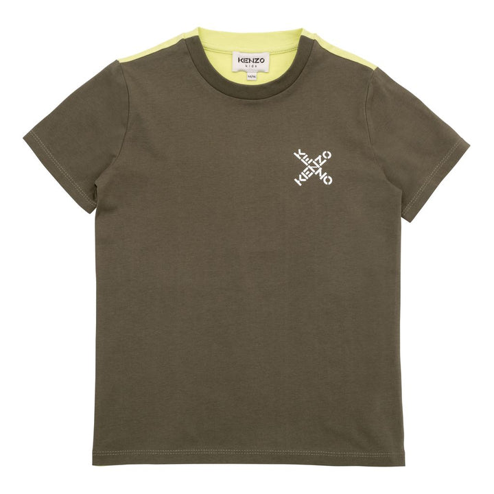 Khaki & Yellow Logo T-Shirt