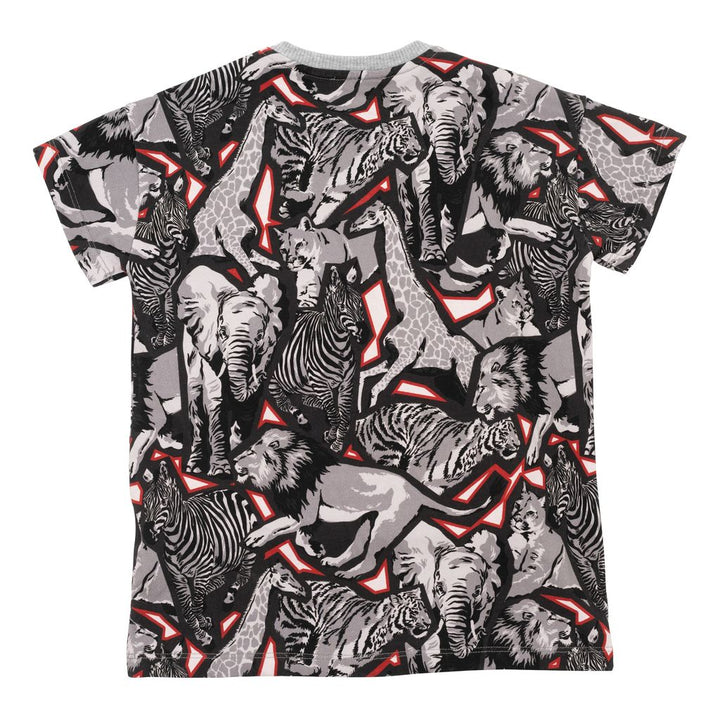 kenzo-Gray Animals Print T-Shirt-k25185-a41