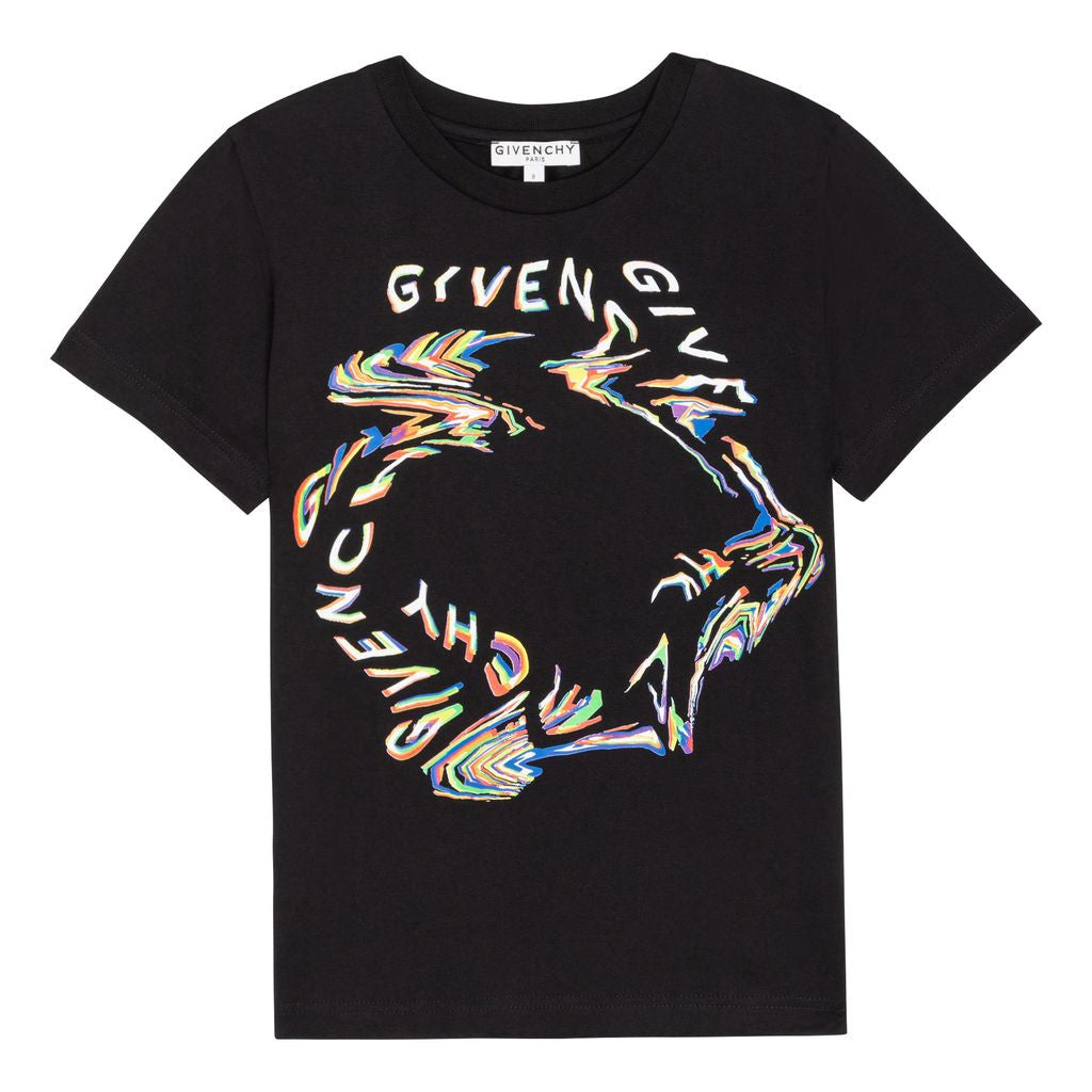 givenchy-Black Multicolor Logo T-Shirt-h25292-09b