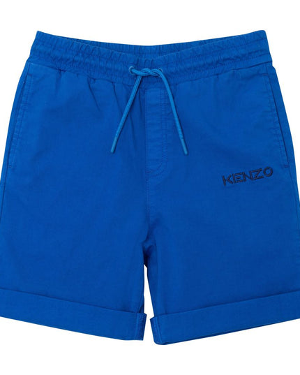 kenzo-Blue Logo Print Shorts-k24230-829