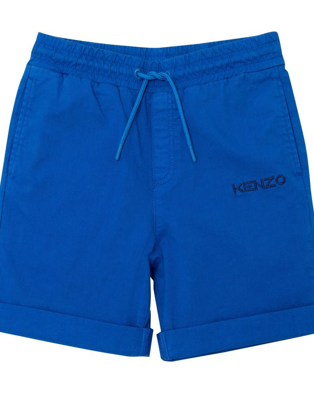 kenzo-Blue Logo Print Shorts-k24230-829