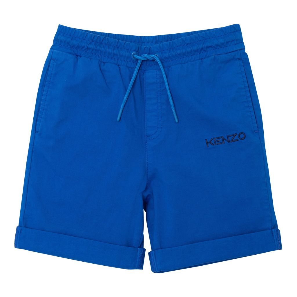 kenzo-Blue Logo Print Shorts-k24230-829