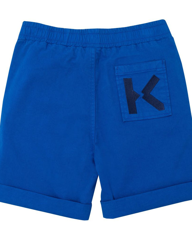 kenzo-Blue Logo Print Shorts-k24230-829