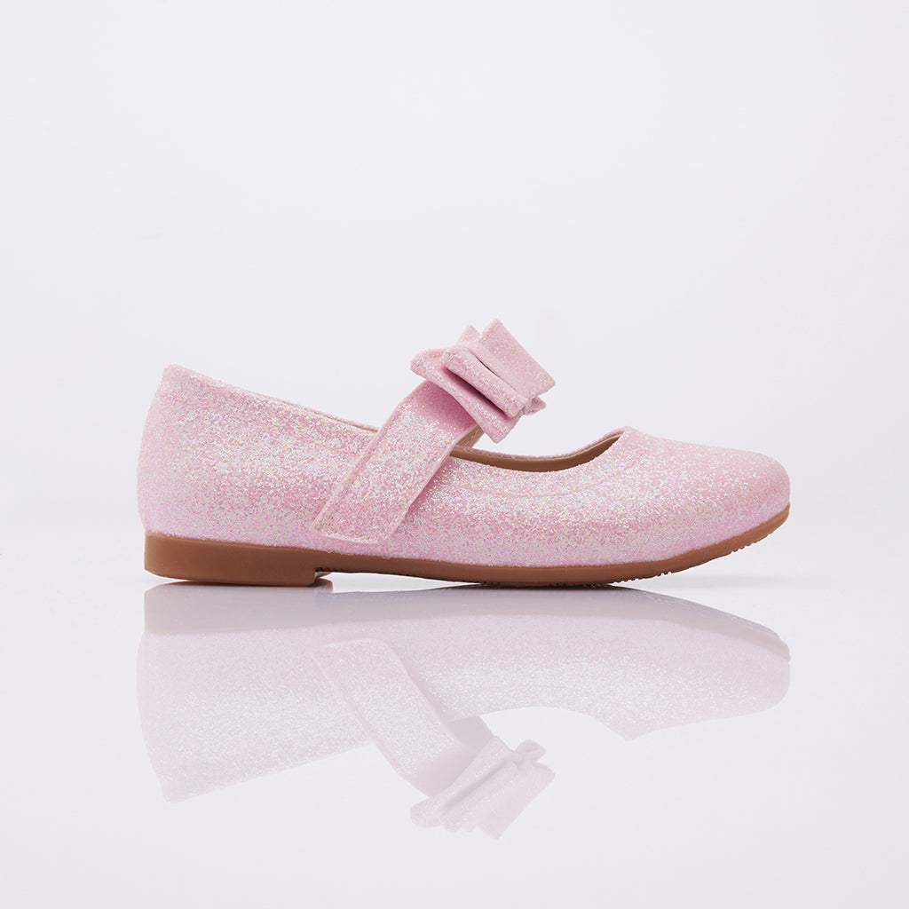 Sparkly Pink Bubblegum Bow Flats