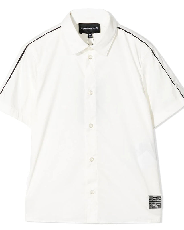 armani-White Stripe Detail Polo Shirt-3l4cjc-4n6dz-0101