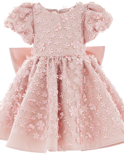 Pink Peach Moneta Floral Bow Dress