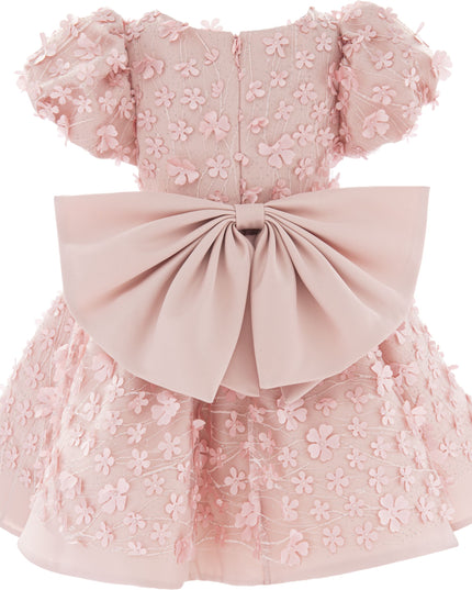 Pink Peach Moneta Floral Bow Dress