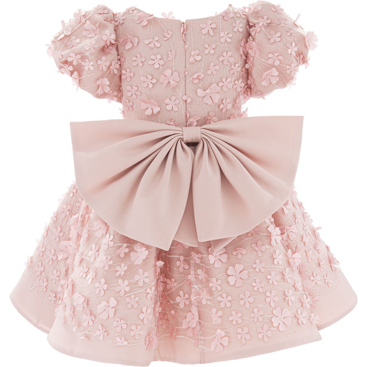 Pink Peach Moneta Floral Bow Dress