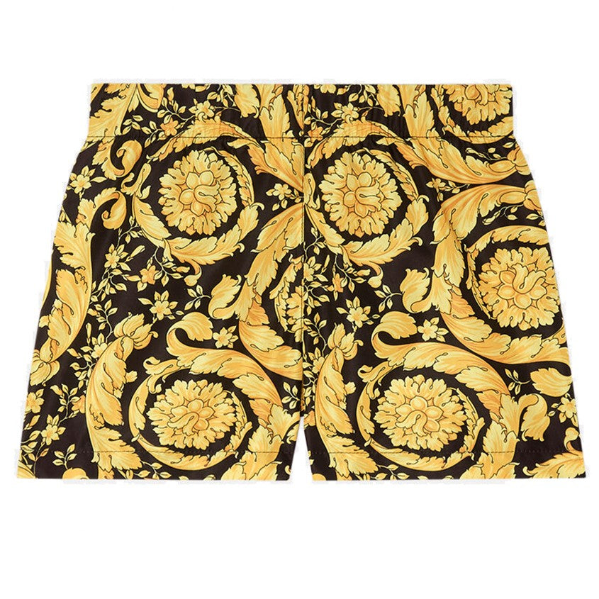 versace-1000281-1a02640-5b000-Gold Barocco Swim Shorts