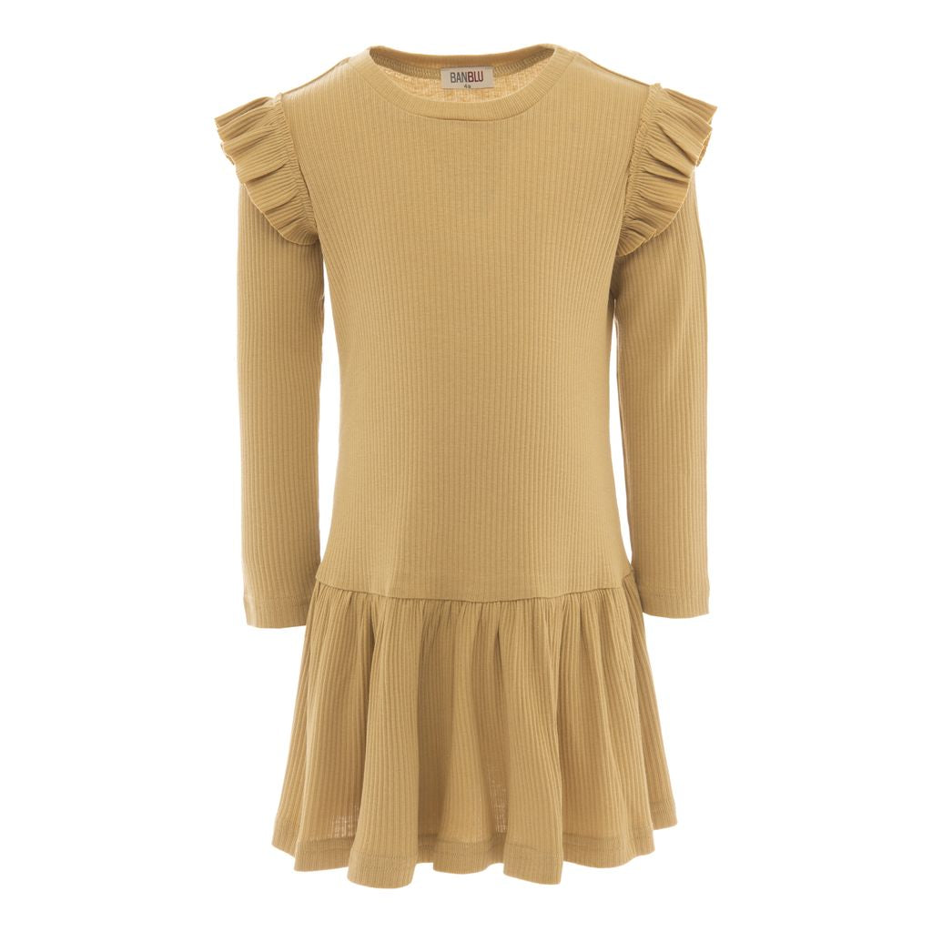 BANBLU Yellow Biscotti Modal Ruffle Dress 5Y Yellow by Kids Atelier