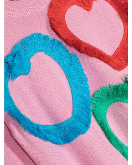 stella-Pink Sweater With Fringy Multicolor Hearts-tt9b70-z1562-547