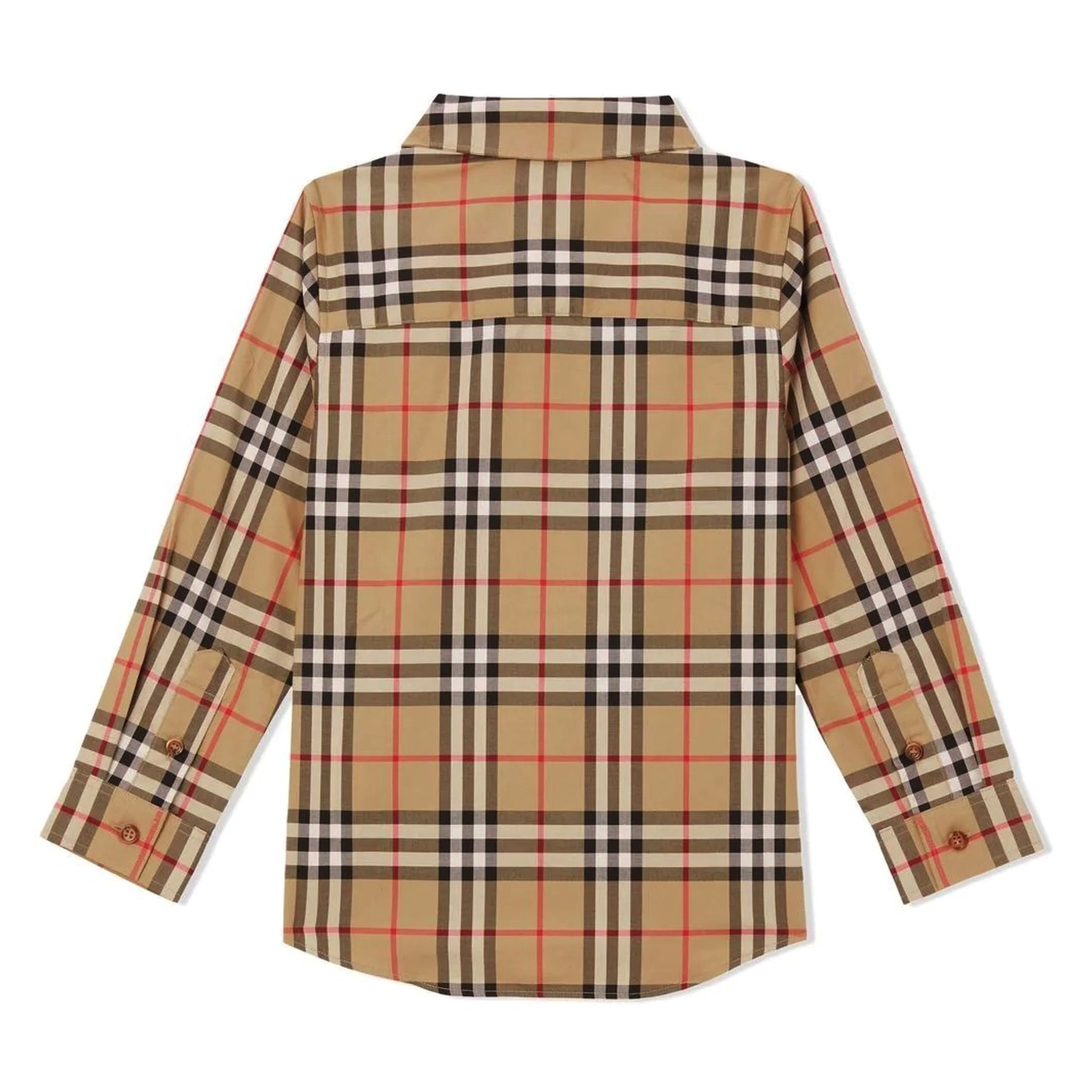 Vintage Check Stretch Cotton Shirt kids atelier