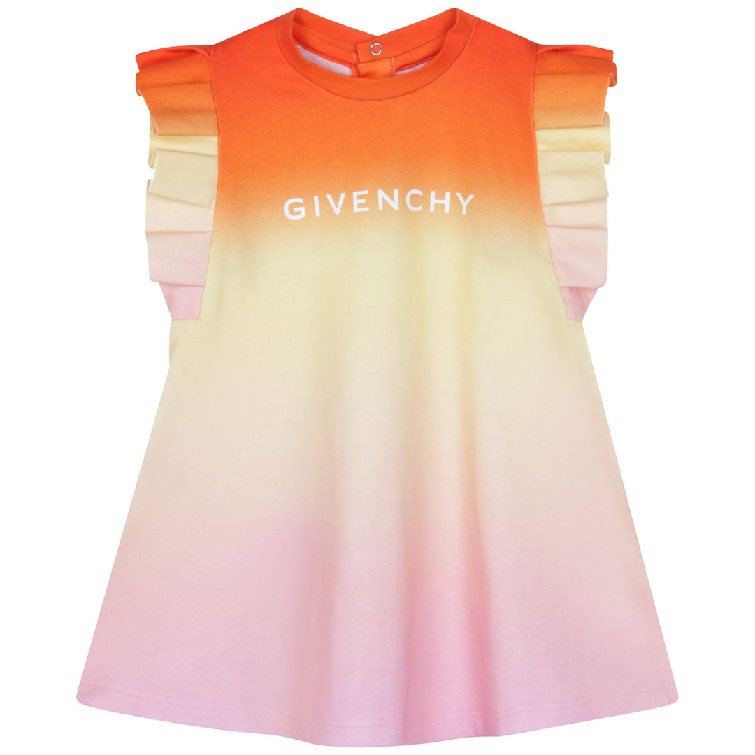 givenchy-h02101-z40-bg-Multicolor Logo Print Ombre Dress