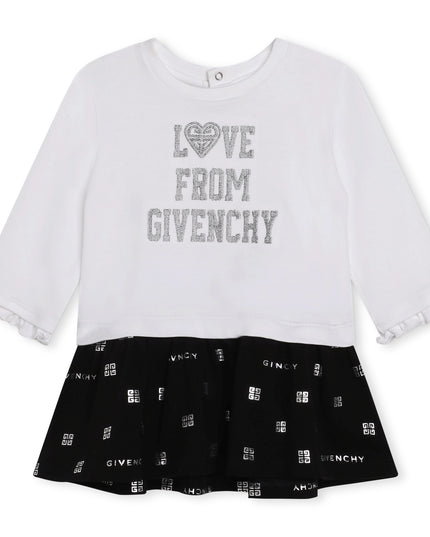 givenchy-h02111-10p-White Long Sleeved Dress