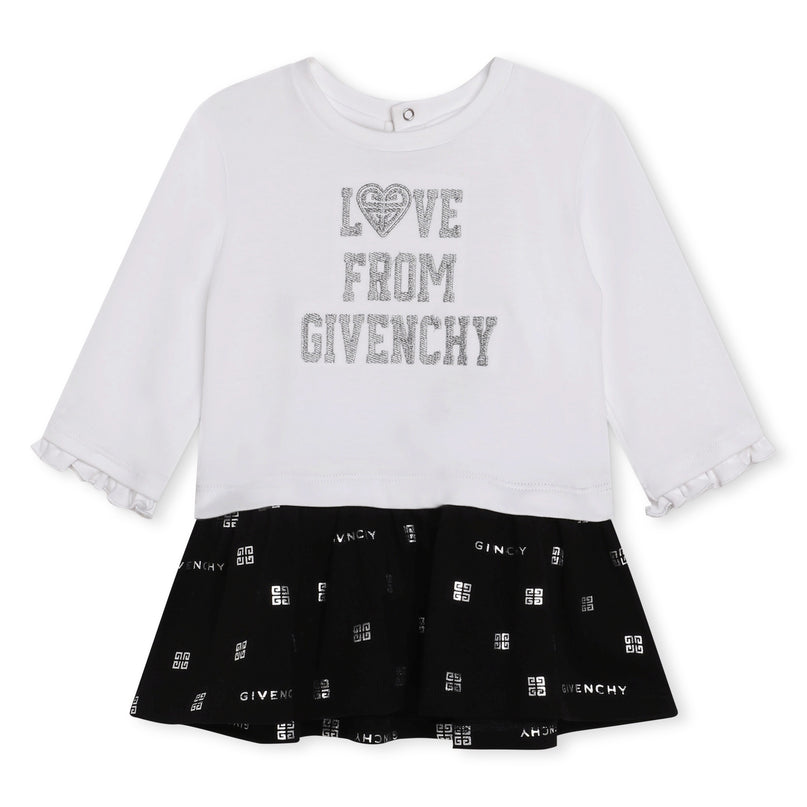 givenchy-h02111-10p-White Long Sleeved Dress