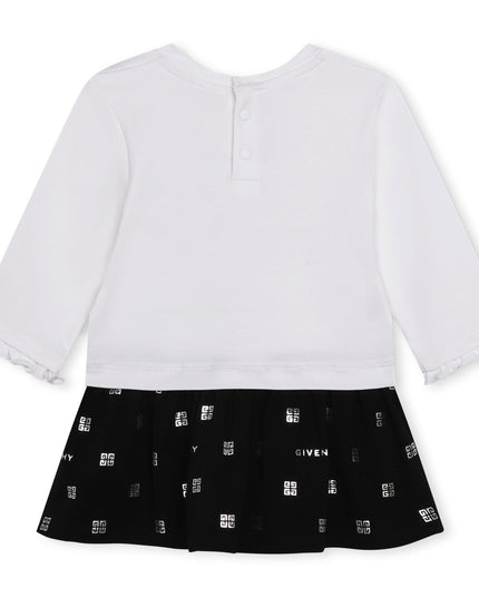 givenchy-h02111-10p-White Long Sleeved Dress