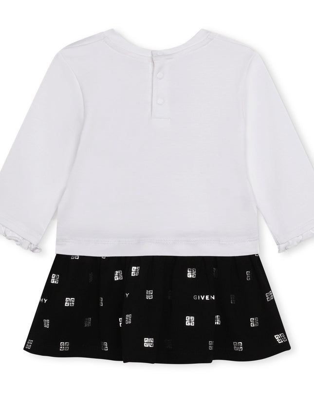 givenchy-h02111-10p-White Long Sleeved Dress