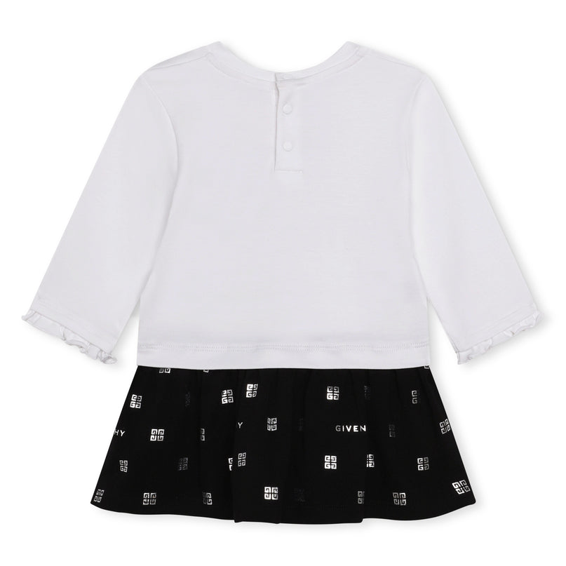 givenchy-h02111-10p-White Long Sleeved Dress