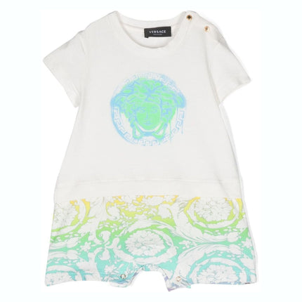versace-1002648-1a06262-6w080-White Medusa Print Romper