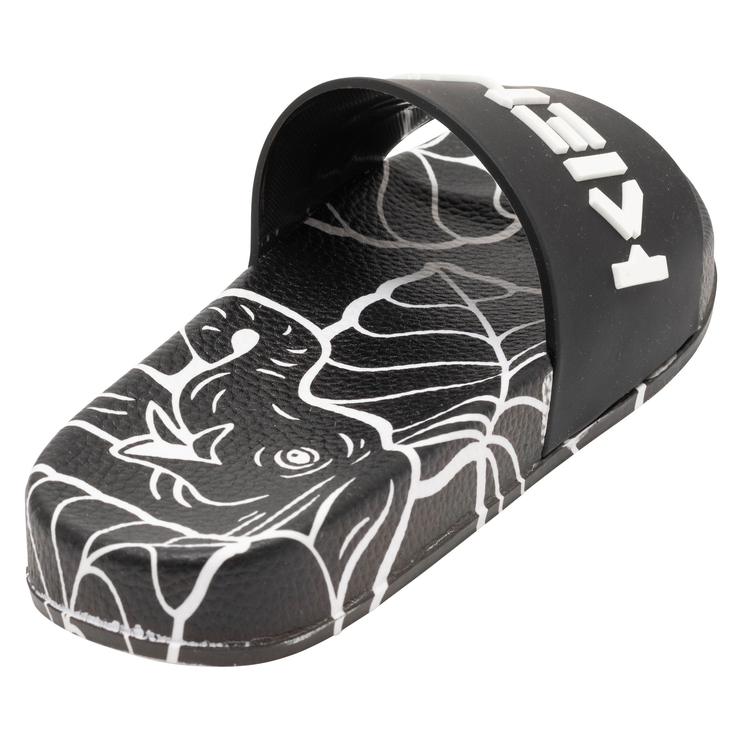 Black Tiger Print Logo Slides - kids atelier