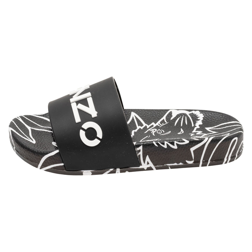 Black Tiger Print Logo Slides
