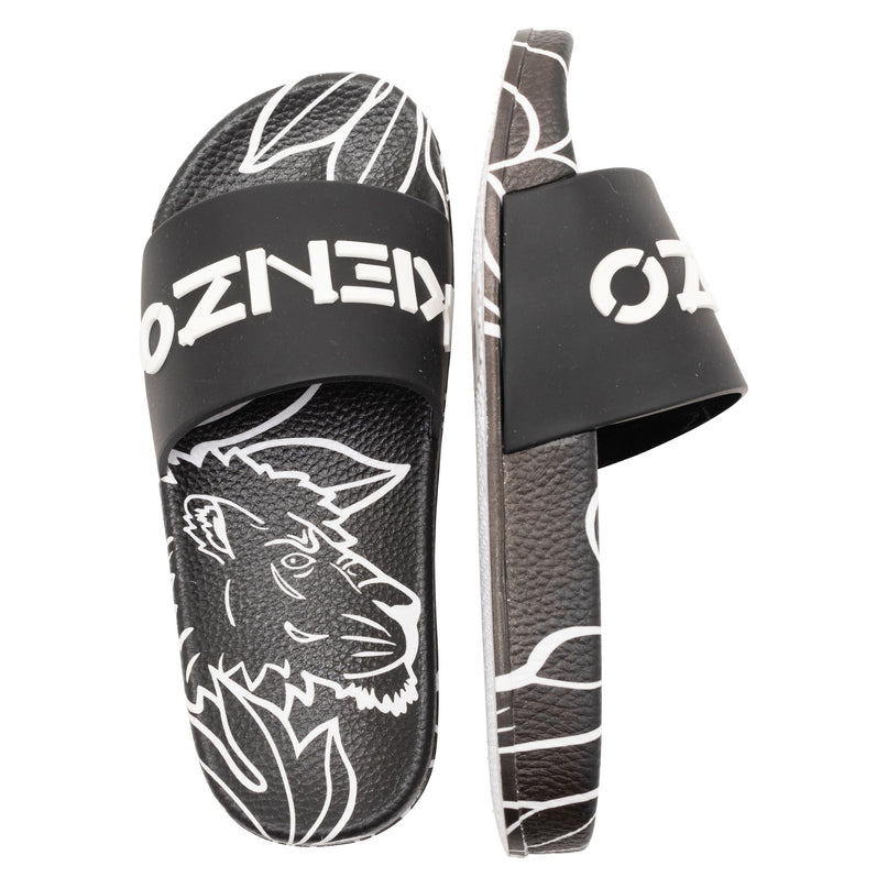 Black Tiger Print Logo Slides