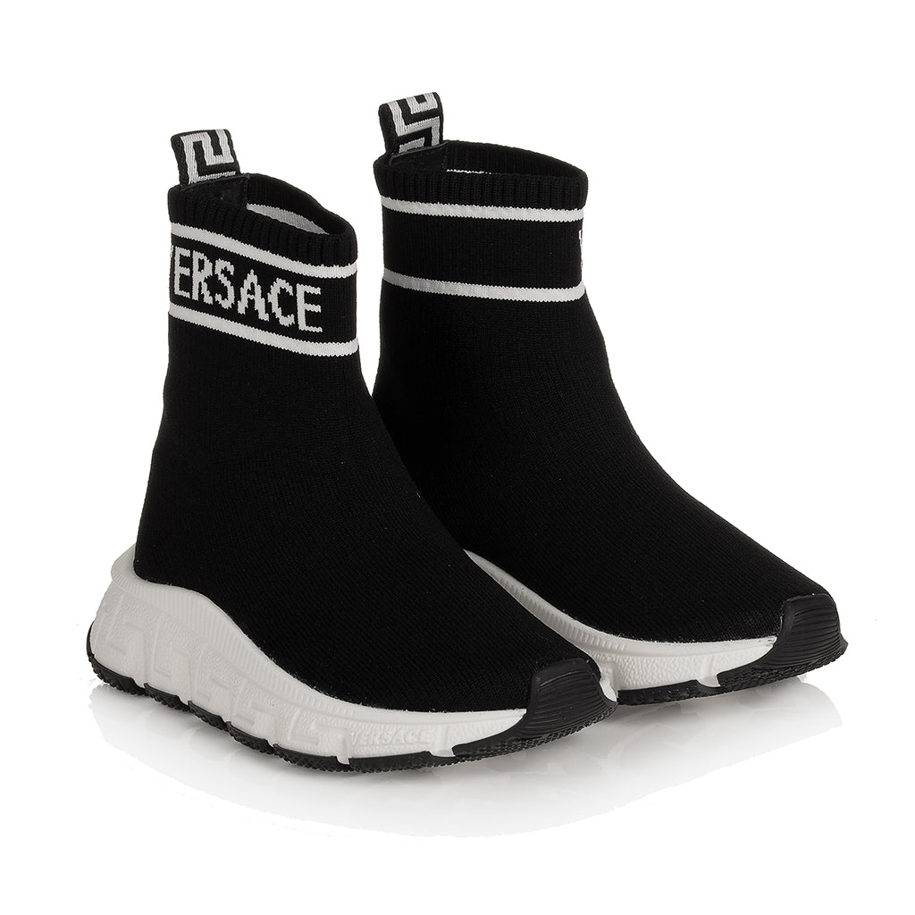 versace-Black Logo Sneakers-1006924-1a00459-5b040