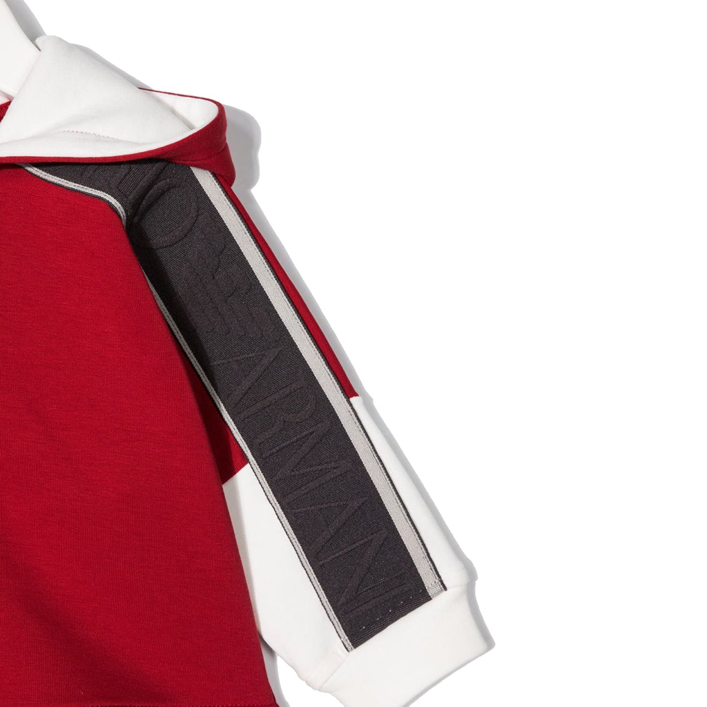 Armani red best sale hoodie