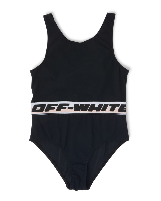 off-white-ogfa001c99jer0011010-Black Logo Swimsuit