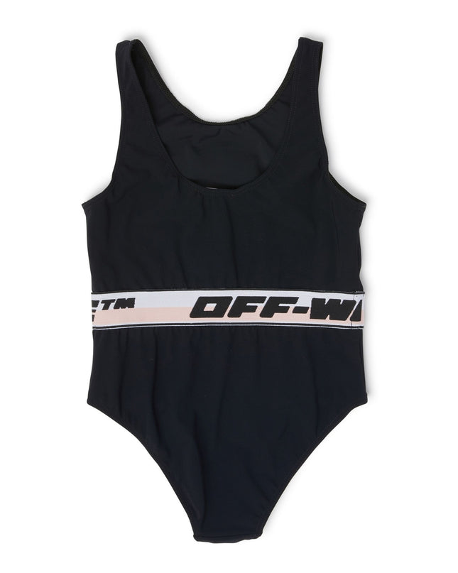 off-white-ogfa001c99jer0011010-Black Logo Swimsuit