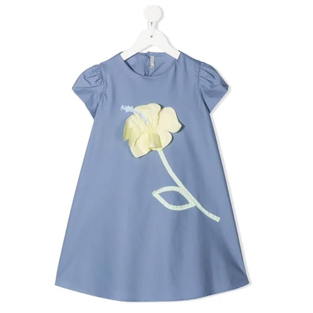 kids-atelier-kid-girls-il-gufo-blue-dress-with-flower-p21va271c0046-4621-white-rain-blue