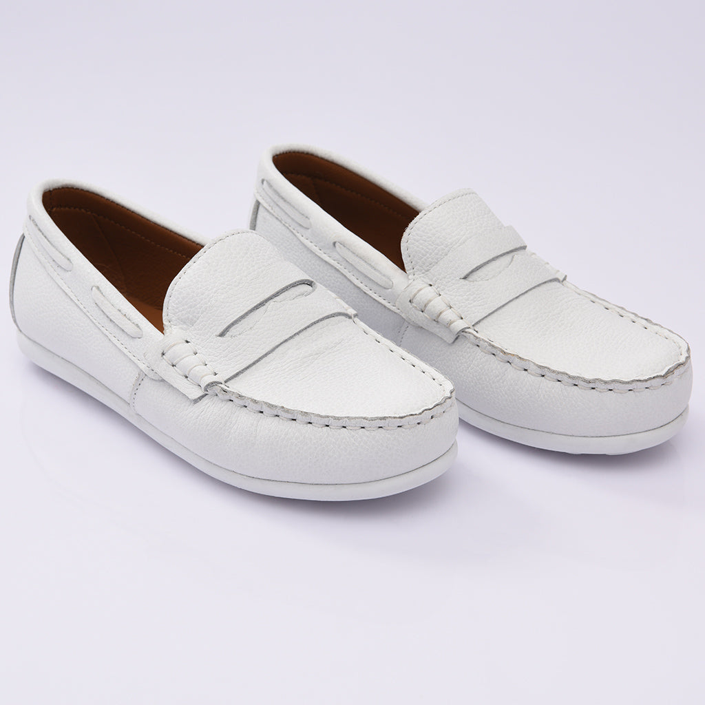 White Penny Loafers - kids atelier