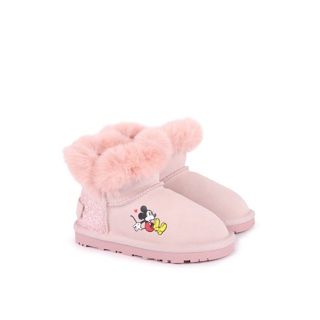 Pink Mickey Faux Fur Boots
